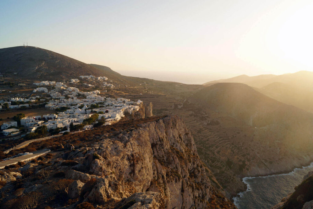 Sunset view over Folegandros Town