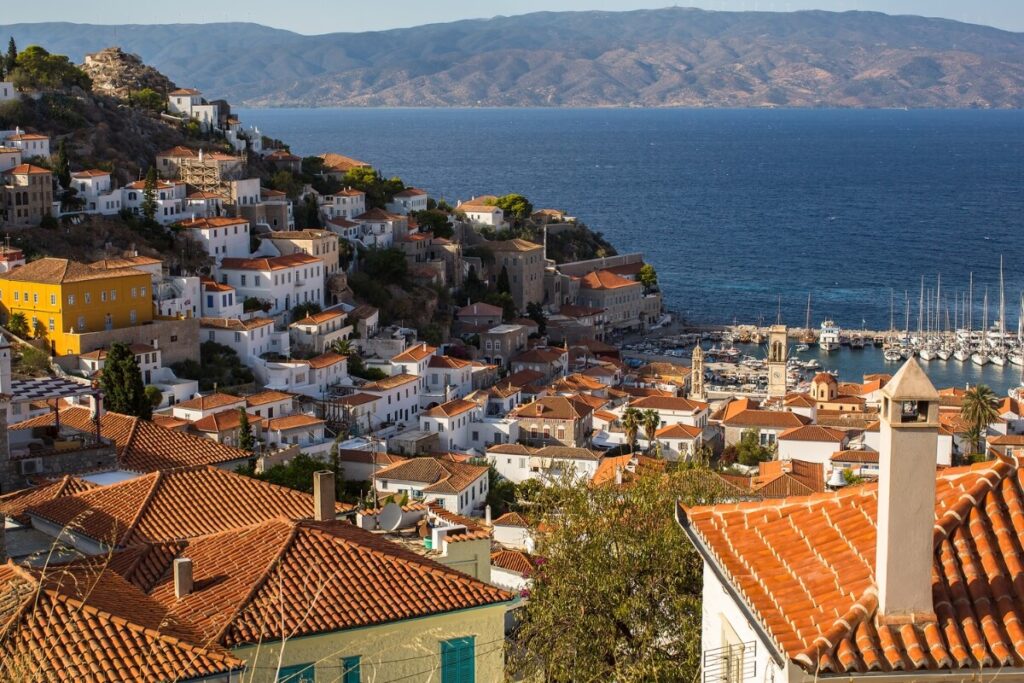 Panoramic view of Hydra town