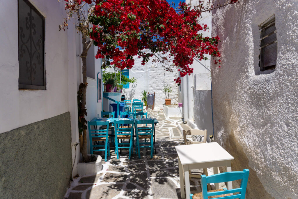 Alley with a tavern in Prodromos village