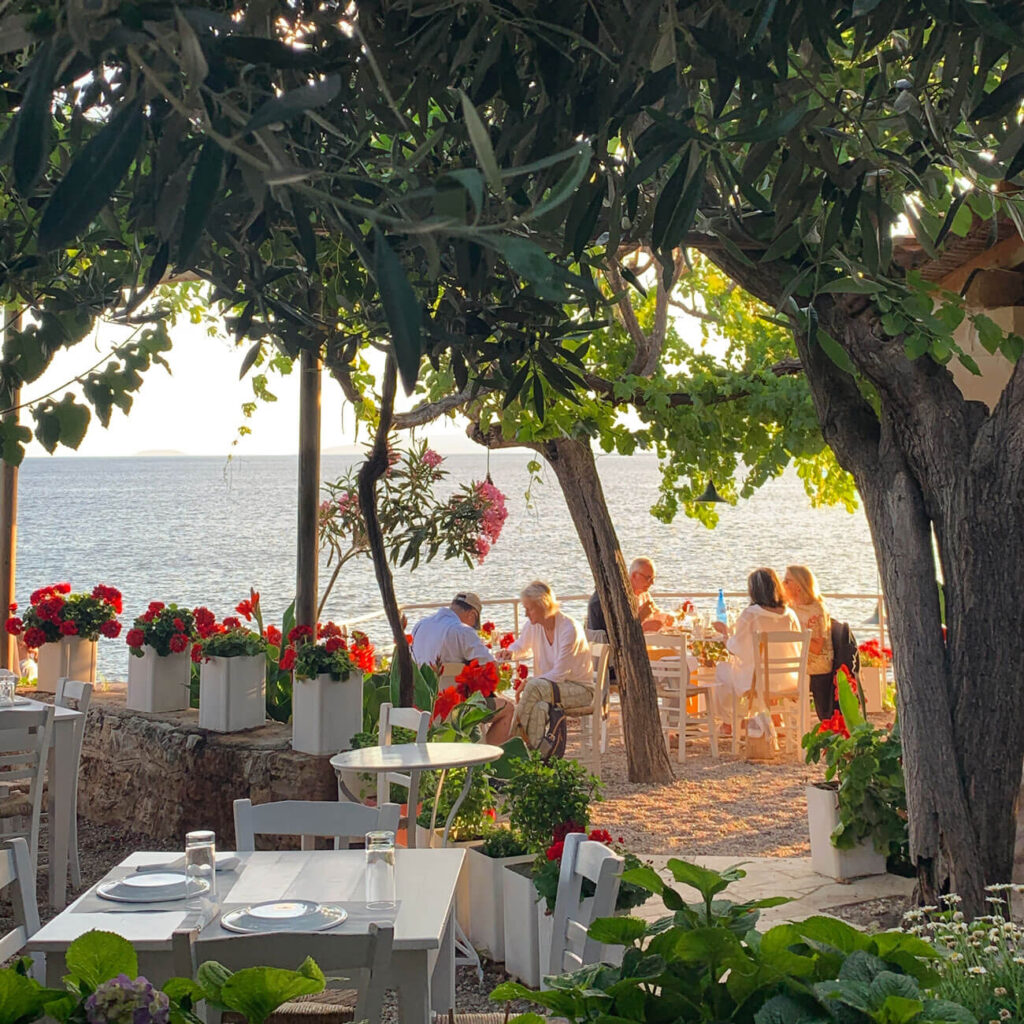 People enjoying at a cafe in Kardamyli