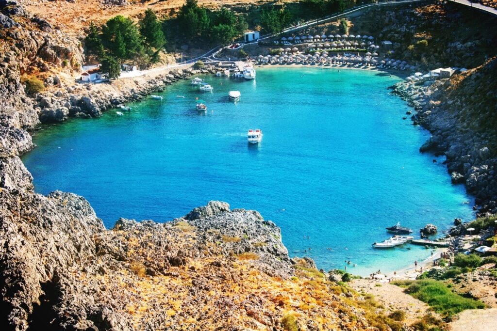 A beach in the island of Rhodes