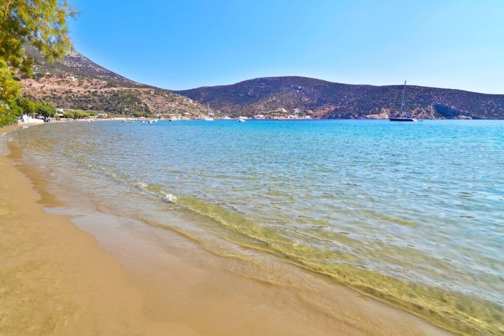 A sandy beach in Sifnos