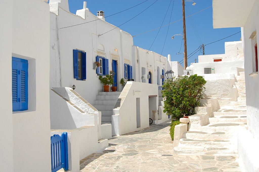 White houses in an alley