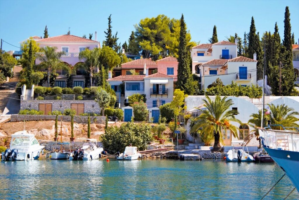 Houses over the sea in Spetses