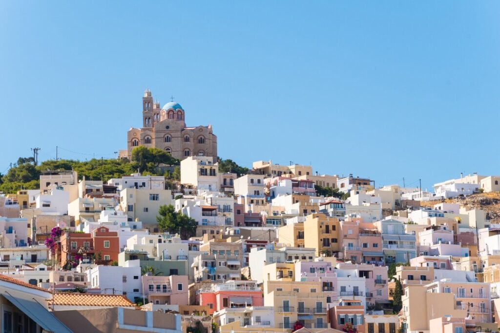View of the town of Ermoupolis
