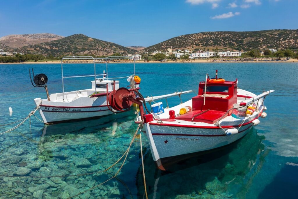 Two boats in a calm sea